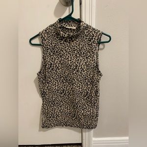 Olivia Rae High Turtleneck Leopard Print Tank Top. Size Large. Only worn once.